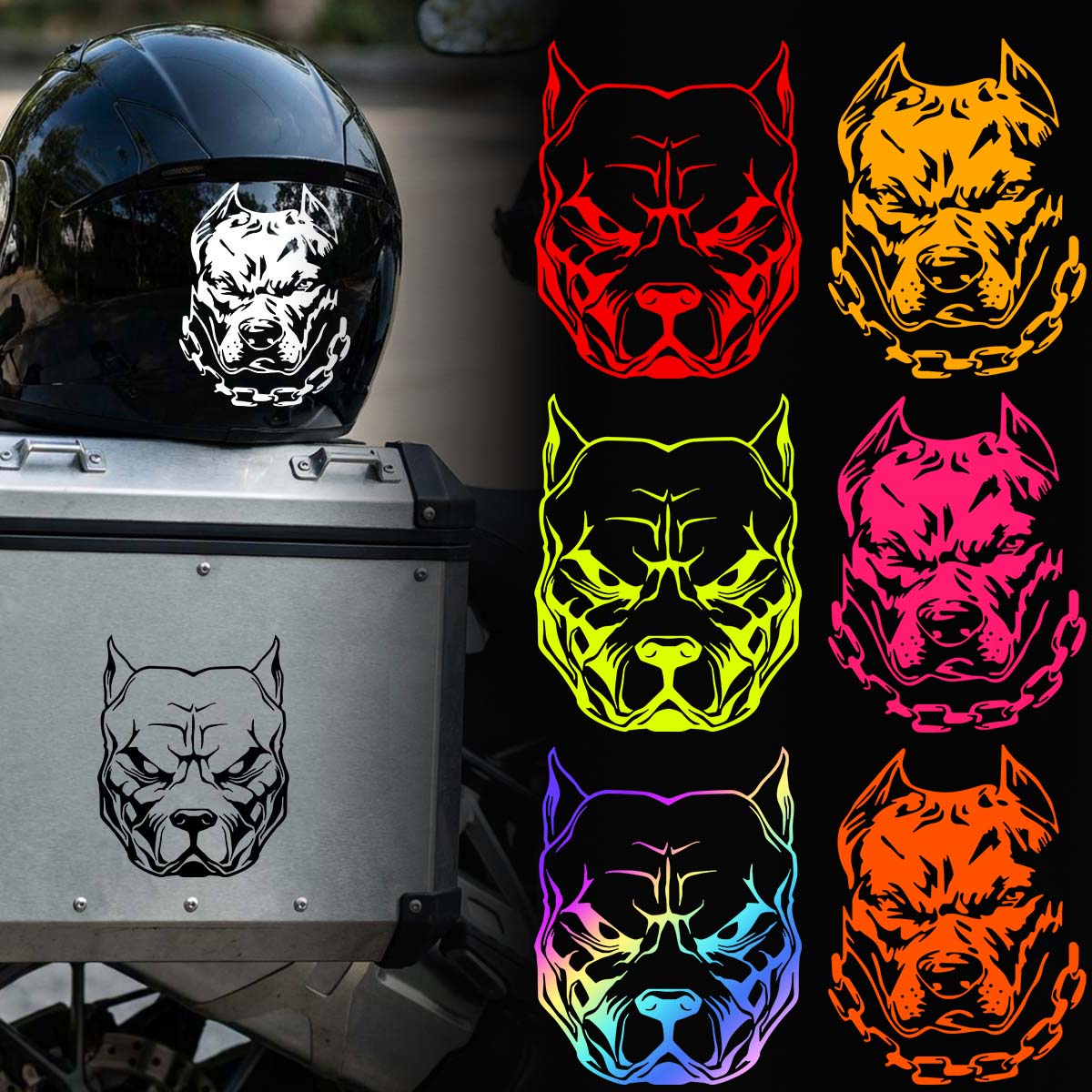 2PCS/SET Multicolor Pitbull Do - Motorcycle Gear Dogs 评论和价格