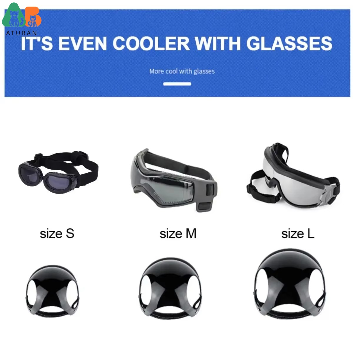 Dog Sunglasses Pet Helmet Set  - Motorcycle Gear Dogs 评论和价格