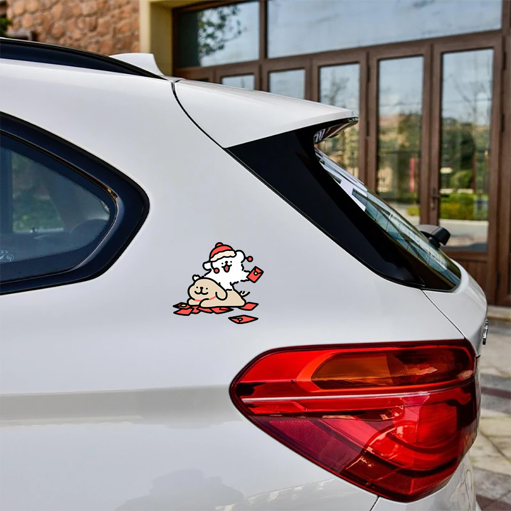 Cartoon Puppy Maltese Car Stic - Motorcycle Gear Dogs 评论和价格